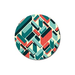 German Synth Stock Music Plaid Magnet 3  (round)