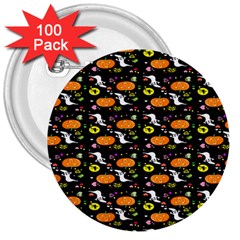 Ghost Pumkin Craft Halloween Hearts 3  Buttons (100 pack) 