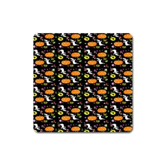 Ghost Pumkin Craft Halloween Hearts Square Magnet