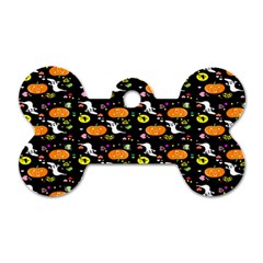 Ghost Pumkin Craft Halloween Hearts Dog Tag Bone (One Side)