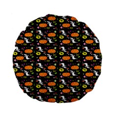 Ghost Pumkin Craft Halloween Hearts Standard 15  Premium Flano Round Cushions