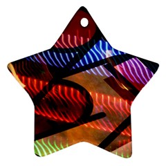 Graphic Shapes Experimental Rainbow Color Ornament (star)