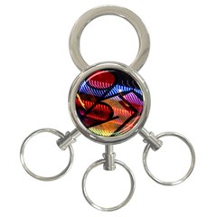 Graphic Shapes Experimental Rainbow Color 3-ring Key Chains