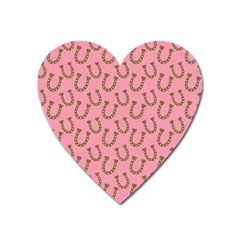 Horse Shoes Iron Pink Brown Heart Magnet