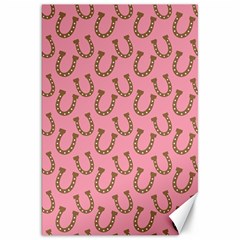 Horse Shoes Iron Pink Brown Canvas 20  X 30   by Mariart