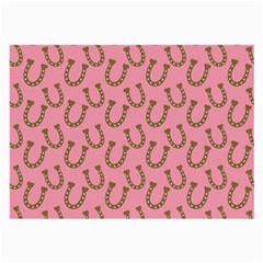 Horse Shoes Iron Pink Brown Large Glasses Cloth (2-side) by Mariart