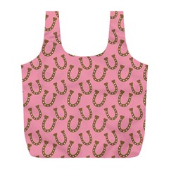 Horse Shoes Iron Pink Brown Full Print Recycle Bags (l) 