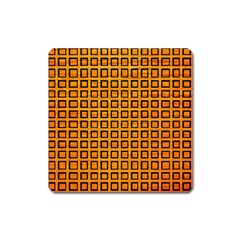 Halloween Squares Plaid Orange Square Magnet