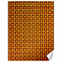Halloween Squares Plaid Orange Canvas 12  X 16   by Mariart