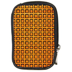 Halloween Squares Plaid Orange Compact Camera Cases by Mariart