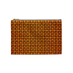 Halloween Squares Plaid Orange Cosmetic Bag (medium)  by Mariart