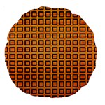 Halloween Squares Plaid Orange Large 18  Premium Round Cushions Back