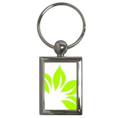 Leaf Green White Key Chains (rectangle)  by Mariart