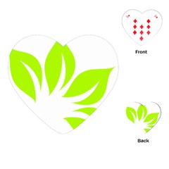 Leaf Green White Playing Cards (heart) 