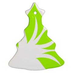 Leaf Green White Christmas Tree Ornament (two Sides)