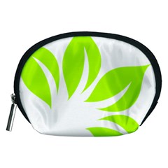 Leaf Green White Accessory Pouches (medium)  by Mariart