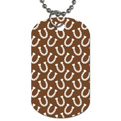 Horse Shoes Iron White Brown Dog Tag (one Side)