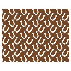 Horse Shoes Iron White Brown Double Sided Flano Blanket (medium)  by Mariart