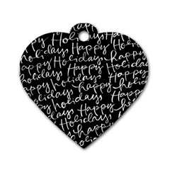 Happy Holidays Dog Tag Heart (two Sides) by Mariart