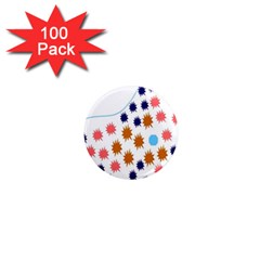 Island Top View Good Plaid Spot Star 1  Mini Magnets (100 Pack)  by Mariart