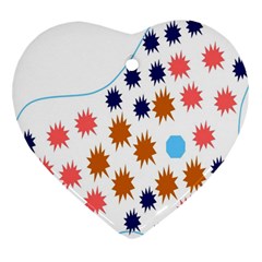 Island Top View Good Plaid Spot Star Heart Ornament (two Sides) by Mariart