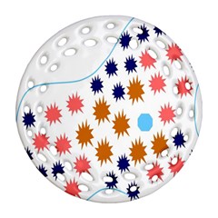 Island Top View Good Plaid Spot Star Round Filigree Ornament (two Sides) by Mariart