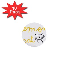 Lemon Animals Cat Orange 1  Mini Buttons (10 Pack)  by Mariart