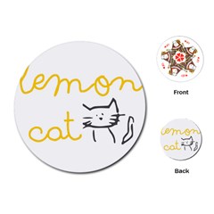 Lemon Animals Cat Orange Playing Cards (round) 