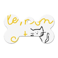 Lemon Animals Cat Orange Dog Tag Bone (two Sides) by Mariart