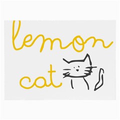 Lemon Animals Cat Orange Large Glasses Cloth (2-side)