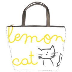 Lemon Animals Cat Orange Bucket Bags