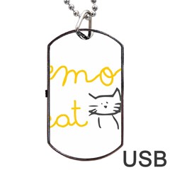 Lemon Animals Cat Orange Dog Tag Usb Flash (two Sides) by Mariart