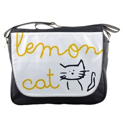 Lemon Animals Cat Orange Messenger Bags