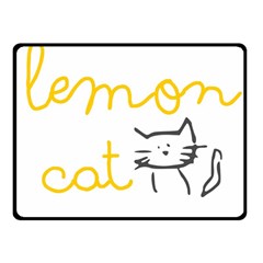 Lemon Animals Cat Orange Double Sided Fleece Blanket (small)  by Mariart