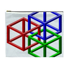 Impossible Cubes Red Green Blue Cosmetic Bag (XL)