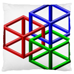 Impossible Cubes Red Green Blue Large Cushion Case (Two Sides)