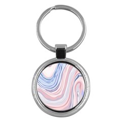 Marble Abstract Texture With Soft Pastels Colors Blue Pink Grey Key Chains (round) 