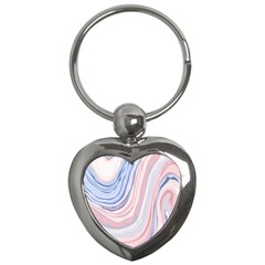 Marble Abstract Texture With Soft Pastels Colors Blue Pink Grey Key Chains (heart)  by Mariart