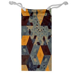 Apophysis Isometric Tessellation Orange Cube Fractal Triangle Jewelry Bag by Mariart