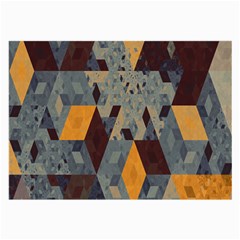 Apophysis Isometric Tessellation Orange Cube Fractal Triangle Large Glasses Cloth by Mariart