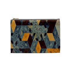 Apophysis Isometric Tessellation Orange Cube Fractal Triangle Cosmetic Bag (medium) 