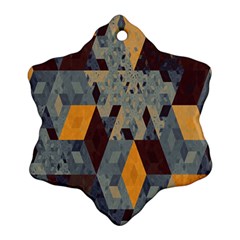 Apophysis Isometric Tessellation Orange Cube Fractal Triangle Snowflake Ornament (two Sides) by Mariart