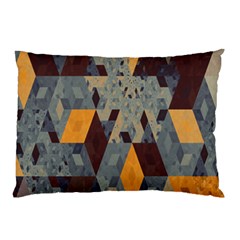 Apophysis Isometric Tessellation Orange Cube Fractal Triangle Pillow Case (two Sides)