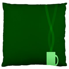 Mug Green Hot Tea Coffe Large Flano Cushion Case (two Sides)