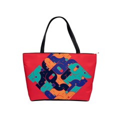 Plaid Red Sign Orange Blue Shoulder Handbags by Mariart