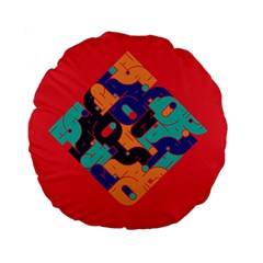 Plaid Red Sign Orange Blue Standard 15  Premium Flano Round Cushions by Mariart