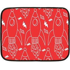 Moon Red Rocket Space Fleece Blanket (mini)