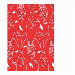 Moon Red Rocket Space Small Garden Flag (two Sides)