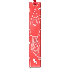Moon Red Rocket Space Large Book Marks by Mariart