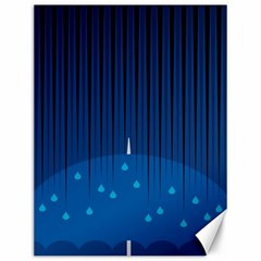 Rain Blue Sky Water Black Line Canvas 12  X 16   by Mariart